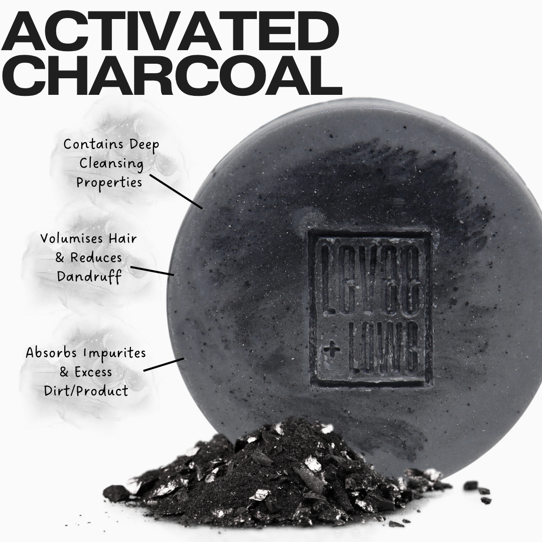 Solid Shampoo Bar (120g) | Cocoa Butter + Activated Charcoal