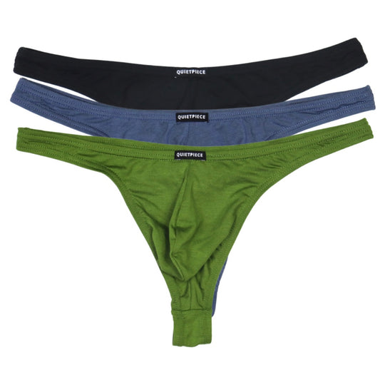 QuietPiece Bamboo Basics Thong 3 Pack