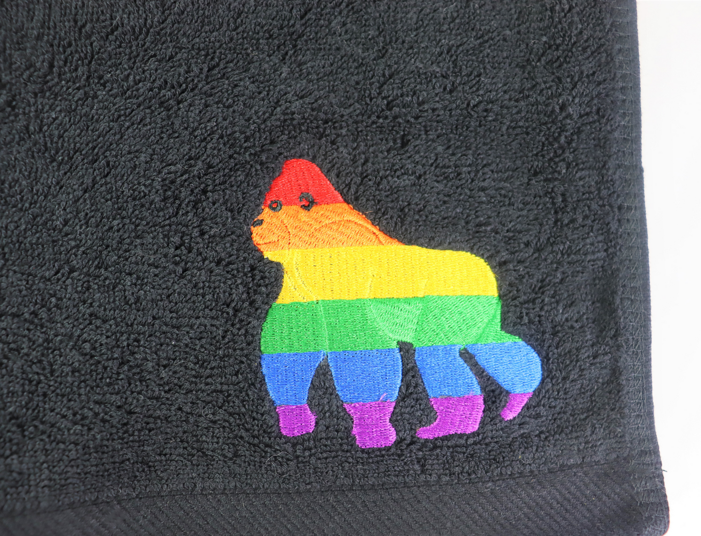 Custom GorillaGayming Embroidered Gym Towel - 100% Cotton (Black)