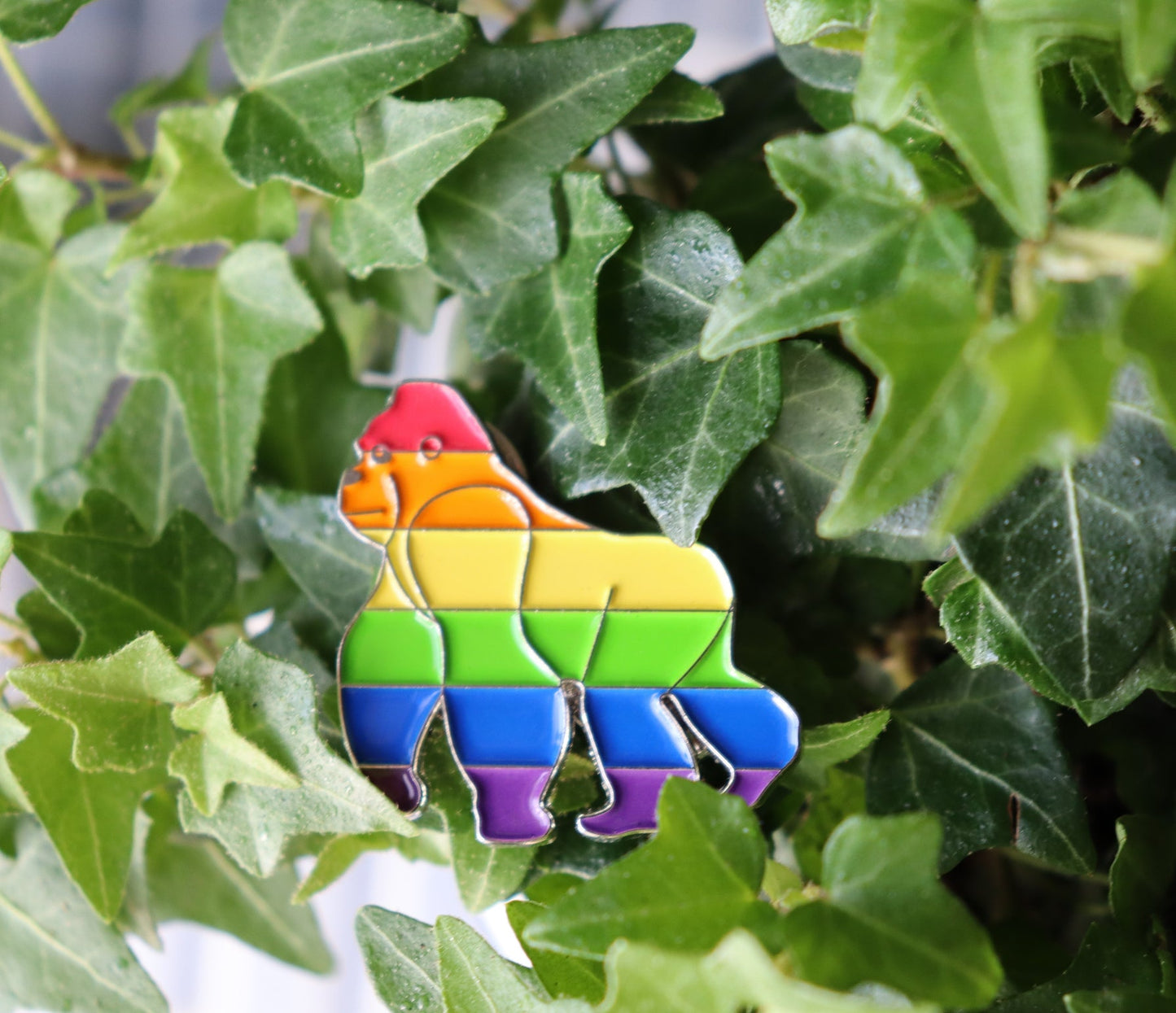 GorillaGayming Enamel Rainbow Gorilla Badge