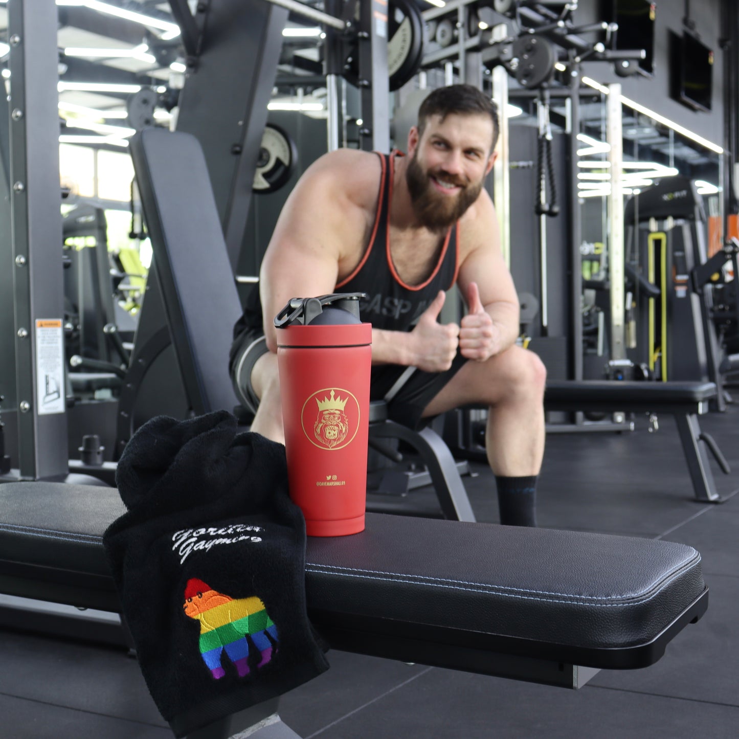 Custom GorillaGayming Embroidered Gym Towel - 100% Cotton (Black)